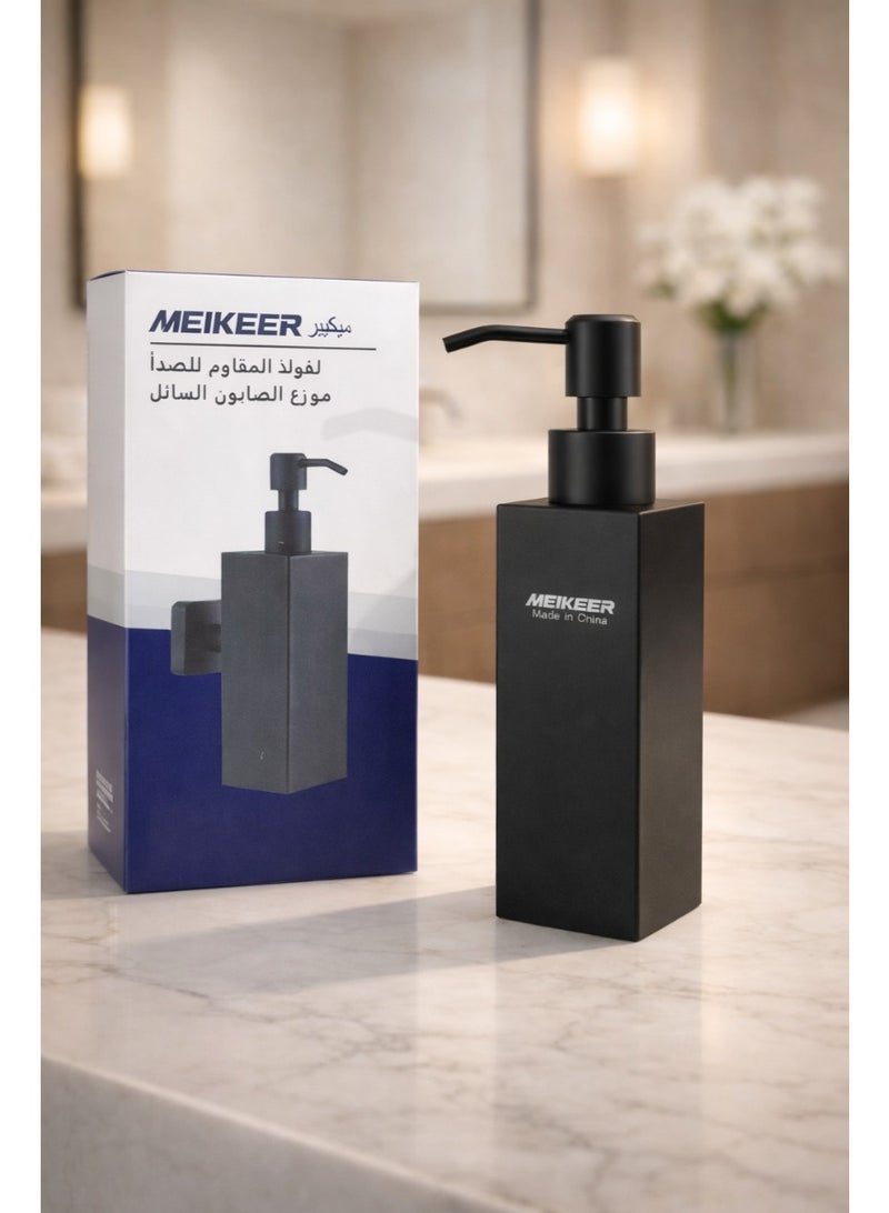 Meikeer Luxury Matte Black Wall-Mounted Soap Dispenser – Modern Hotel Bathroom Accessory - Image 5