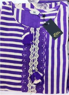 PRIYA’S PANACHE Purple Cotton Kurta Set for Women | Ethnic Floral Print Kurta with Pants and Dupatta | Traditional Indian Outfit.  - Image 4