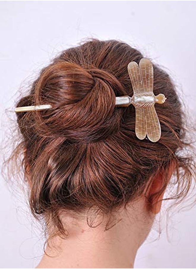 Marycrafts - Dragonfly Horn Hair Stick Hairstick Hair Pin Hairpin Hair Accessories Handmade 5.91" - Image 1