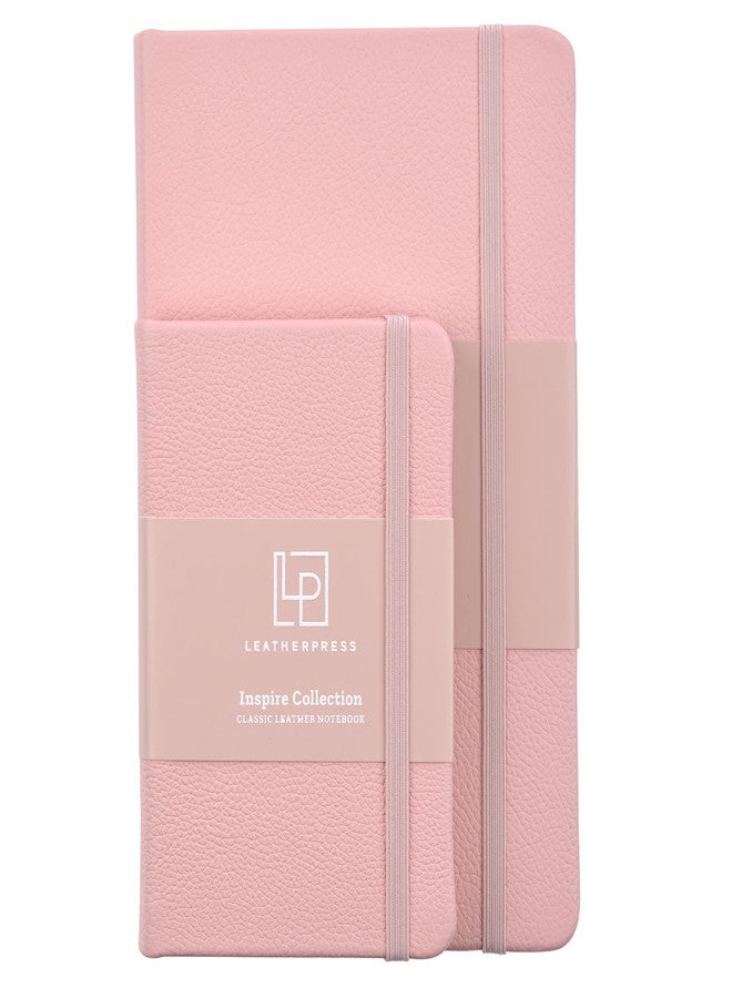 Leatherpress دفتر ملاحظات كلاسيكي من الجلد من ليذربريس، غلاف مقوى، أسود داكن، جيب (3.8 بوصة × 5.7 بوصة)، 240 صفحة مسطرة، مجموعة إنسباير - Image 4