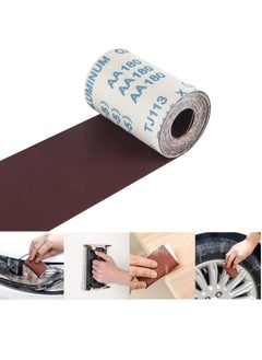 SYOSI Sandpaper Roll 180 Grit Sanding Paper Durable Cloth Back Dry Wet Sand Paper 4.5 Inch Wide Brown Fused Alumina Abrasive Paper for Wood Drywall Metal Resin Polishing Grinding Automotive Sanding  - Image 1