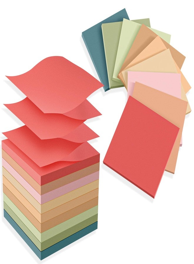 TKTB (18 Pads) Pop Up Sticky Notes 3x3 Refills, Vintage Color, Strong Adhesive Memo Pad Bulk, Suitable for Home, Office, School, Clean Removal - Image 1