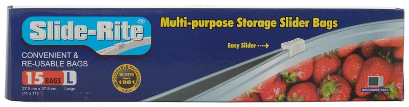 Slide-Rite Amit Marketing SlideRite Plastic MultiPurpose Storage Slider Bag 500 GM 1 KG Pack Of 30 Piece  - Image 3