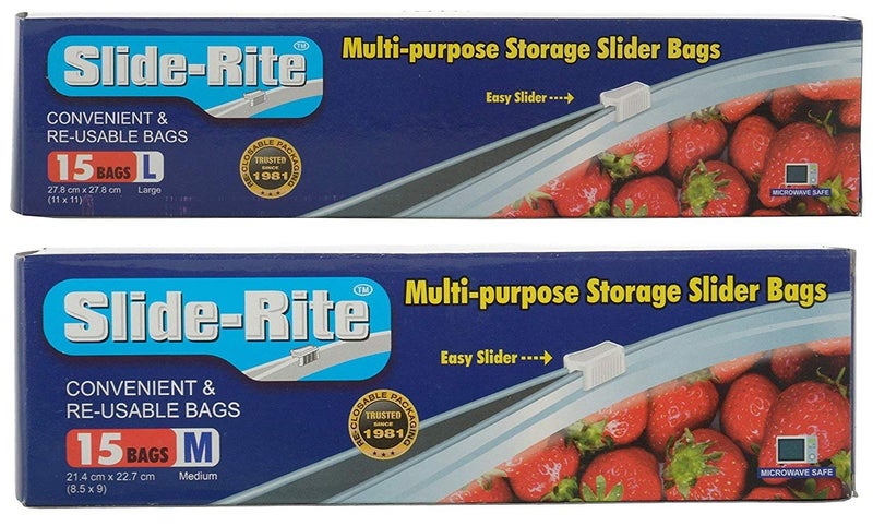 Slide-Rite Amit Marketing SlideRite Plastic MultiPurpose Storage Slider Bag 500 GM 1 KG Pack Of 30 Piece  - Image 1