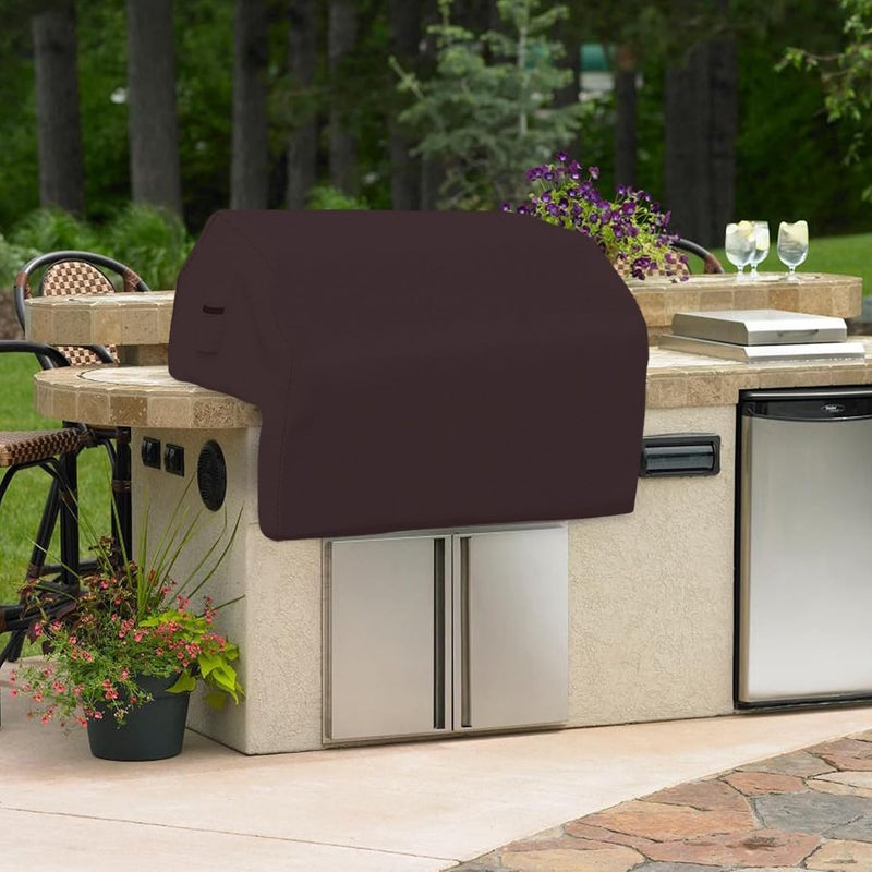 Covers & all Built-in Outdoor Grill Cover, Durable 12 Oz Waterproof Cover Max Material with Air Pocket & Elastic for Snug Fit (32" W x 26" D x 24" H inches, Coffee) - Image 5
