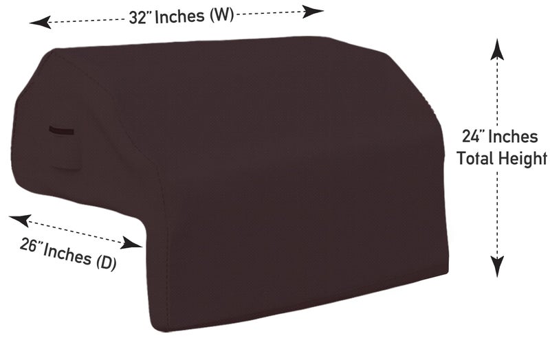 Covers & all Built-in Outdoor Grill Cover, Durable 12 Oz Waterproof Cover Max Material with Air Pocket & Elastic for Snug Fit (32" W x 26" D x 24" H inches, Coffee) - Image 3