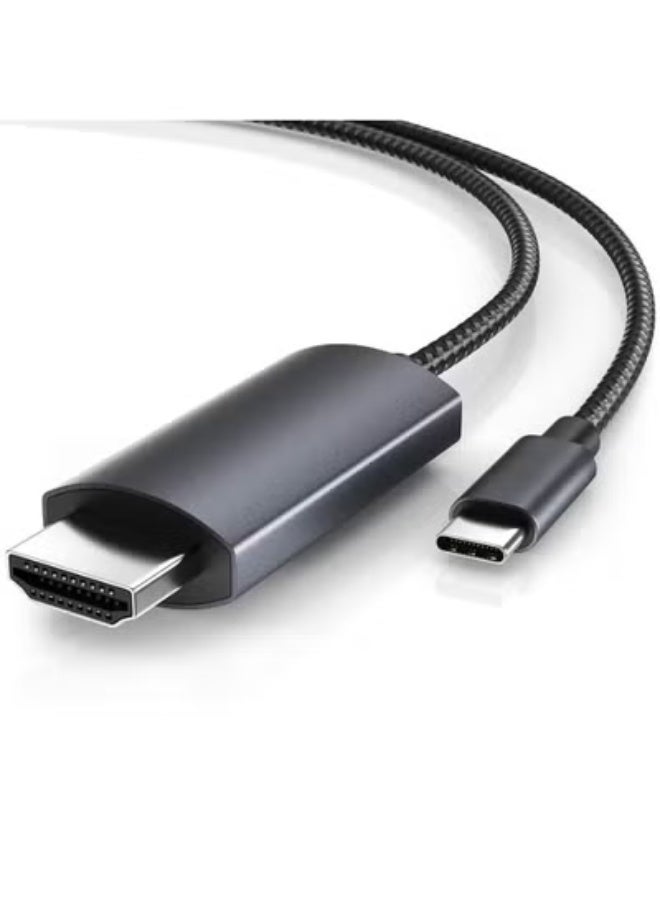 USB C to HDMI Cable 4K 60Hz – 2 Meters – USB Type C to HDMI 2.0 – Compatible with MacBook Pro, MacBook Air, iPad Pro, Surface Book 2, Galaxy S10 - Image 1