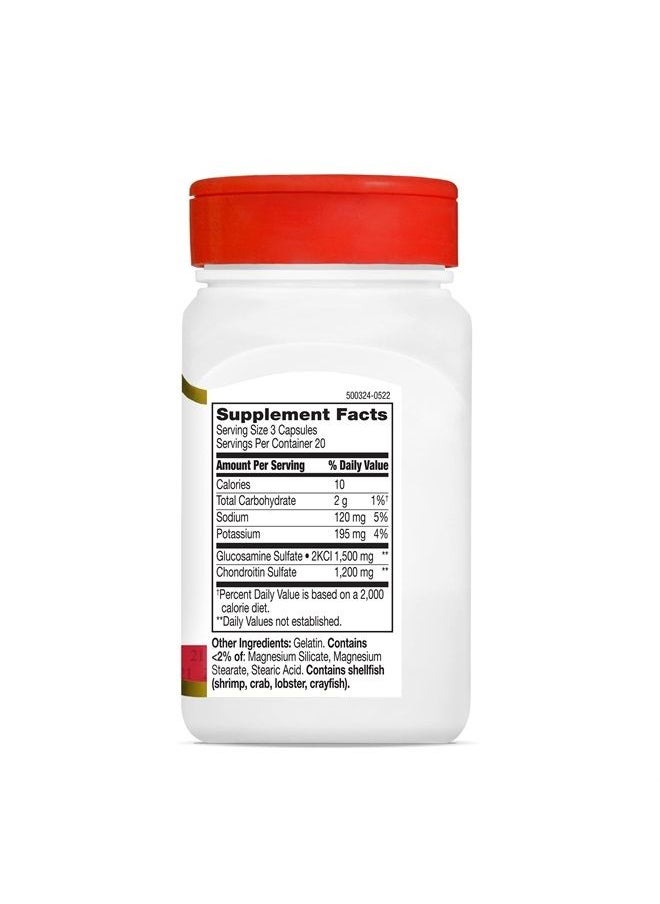 21st CENTURY - Glucosamine Chondroitin 500/400mg - Double Strength, cp 60 Count - Image 1