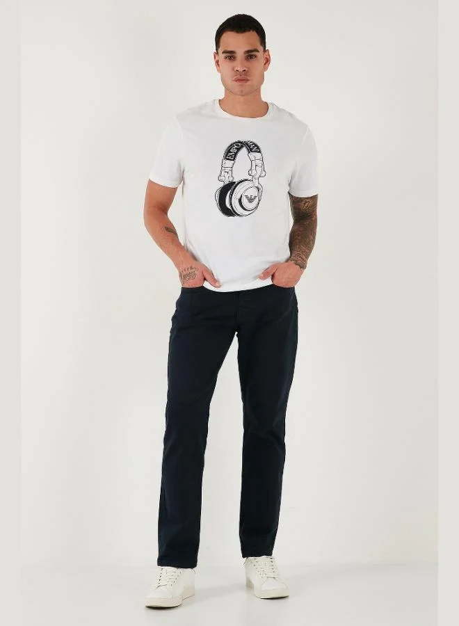 بوراتي جينز بوراتي قطن مريح بقصة عادية وخصر عادي وساق مستقيمة للرجال