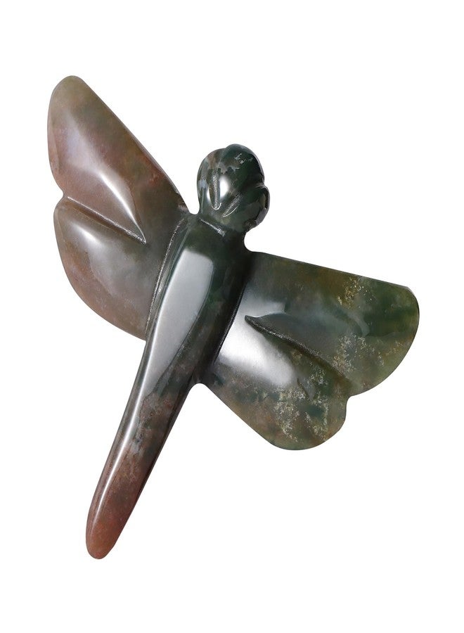 Artistone Ocean Jasper Dragonfly Statue Healing Crystals Hand Carved Cute Animal Figurine, Worry Stone for Anxiety Relif Home Desk Decor Wall Decoration - Image 1