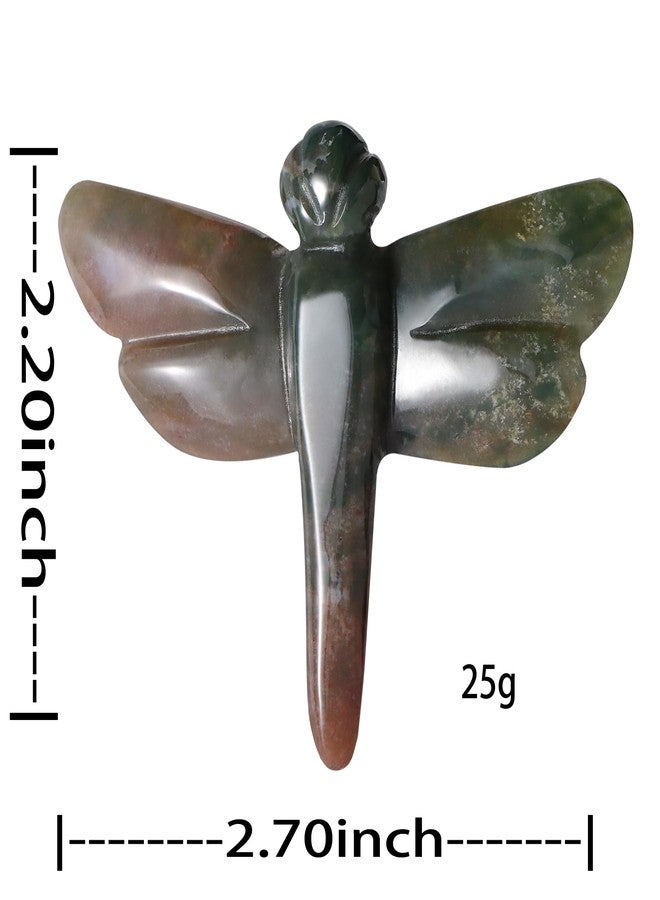 Artistone Ocean Jasper Dragonfly Statue Healing Crystals Hand Carved Cute Animal Figurine, Worry Stone for Anxiety Relif Home Desk Decor Wall Decoration - Image 3