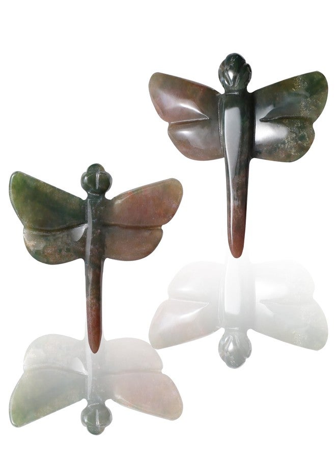 Artistone Ocean Jasper Dragonfly Statue Healing Crystals Hand Carved Cute Animal Figurine, Worry Stone for Anxiety Relif Home Desk Decor Wall Decoration - Image 2