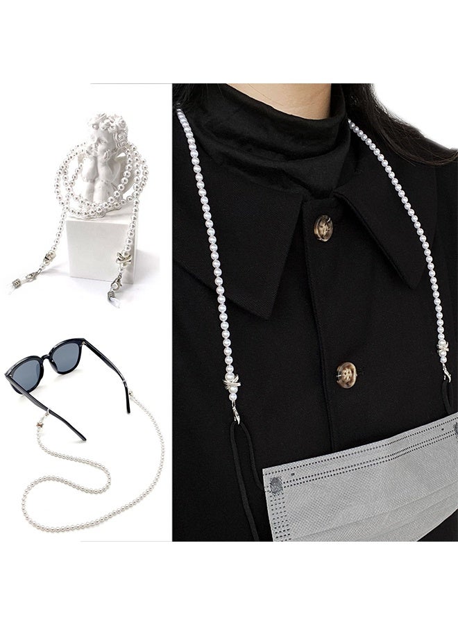 2Pcs Glasses Chain, Pearl Eyeglasses Strap, Eye Glasses Holders Around Neck, Face Masks Lanyard Chain Elegant Stylish Eyewear for Women Glass Accessories - Image 5