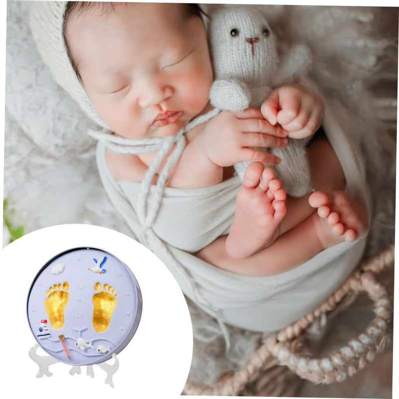 Newborn Footprint Casting Kit Baby Hand and Foot Print Keepsake Mold Plaster Footprint Ornament for Nursery Memories for New Parents 1 Set - Image 5