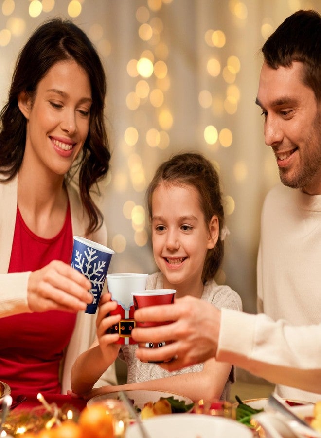 Layhit 120 Pcs Christmas Paper Cups 9 oz Disposable Coffee Santa Snowman Elk Cold Hot Drink Cup for Daily Use Xmas Holiday Drinking Cocoa Tea Beverages Party, 12 Styles - Image 3