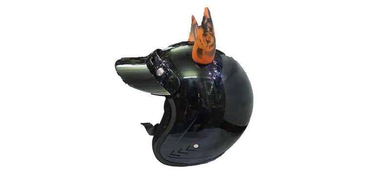 SELVIKE Devil's Helmet Horn with Suction Rubber Pad for All Bikes and Motorcycles (Pack of 2) (Black-Orange) - Image 3