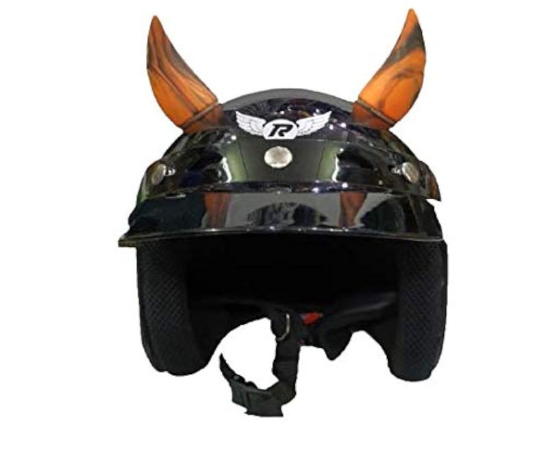 SELVIKE Devil's Helmet Horn with Suction Rubber Pad for All Bikes and Motorcycles (Pack of 2) (Black-Orange) - Image 5