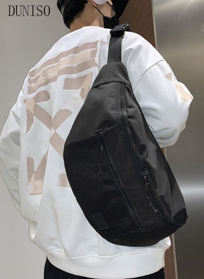 DUNISO Compact Sling Bag for Men and Women Waterproof Crossbody Bag Chest Shoulder Backpack with Buckle Large Capacity Everyday Carry Bag for Travel Work Sport - Image 5