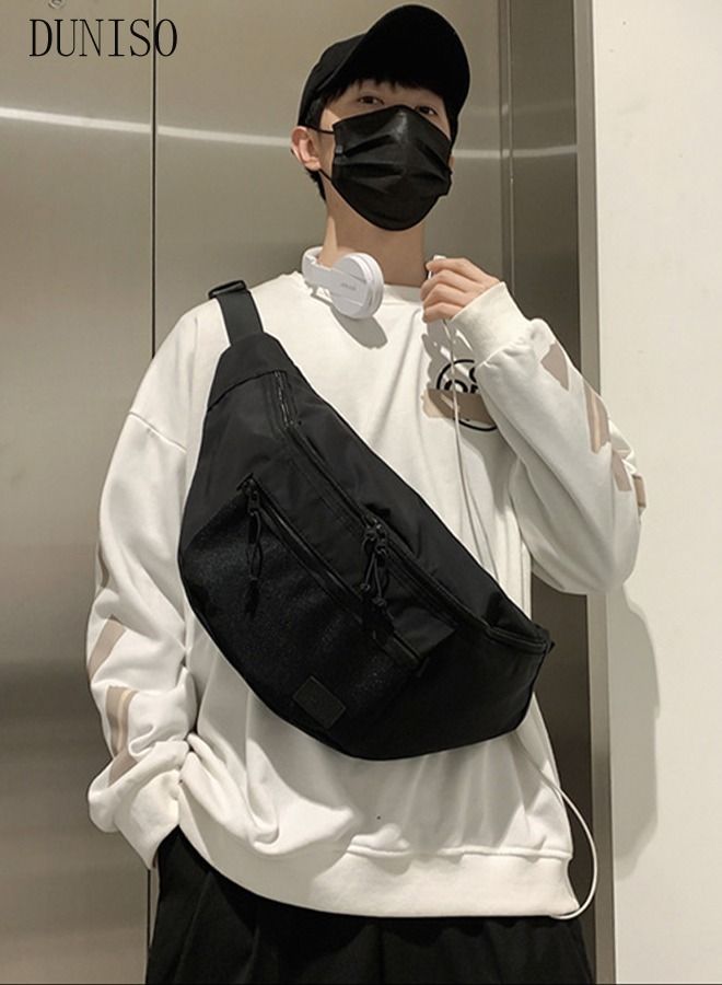 DUNISO Compact Sling Bag for Men and Women Waterproof Crossbody Bag Chest Shoulder Backpack with Buckle Large Capacity Everyday Carry Bag for Travel Work Sport - Image 3