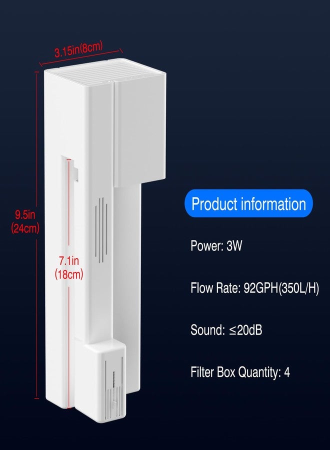 FKSC Hang On Back Aquarium Filter for 15 Gallons Fish Tanks, 4-Stage Multi-Stage Filtration with Surface Skimmer, Ultra Quiet HOB Power Waterfall Filter for Freshwater - Image 3