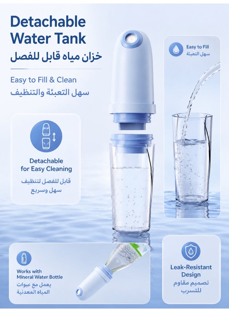واي إكس برو شطاف محمول للسفر، شطاف يدوي قابل لإعادة الشحن Type-C مع رأس رش 11 فتحة و3 أوضاع تنظيف، مناسب للنظافة الشخصية في المنزل والسفر ورعاية الأطفال وما بعد الولادة والتخييم - Image 3