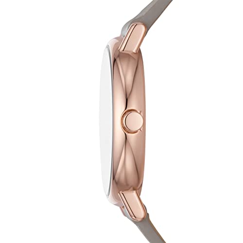 Skagen Women's Signatur Lille Two-Hand Rose Gold Stainless Steel and Gray Leather Band Watch (Model: SKW3060) - Image 2