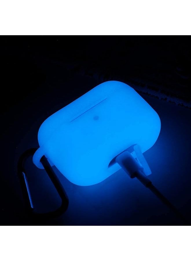 erorex - For Airpods Pro Case Luminous Silicone Protective Skin Wireless Charging Case Cover For Airpod Pro 3Rd Generation Full Protection Case Glow In The Dark For Airpods 3 Case Blue - Image 1