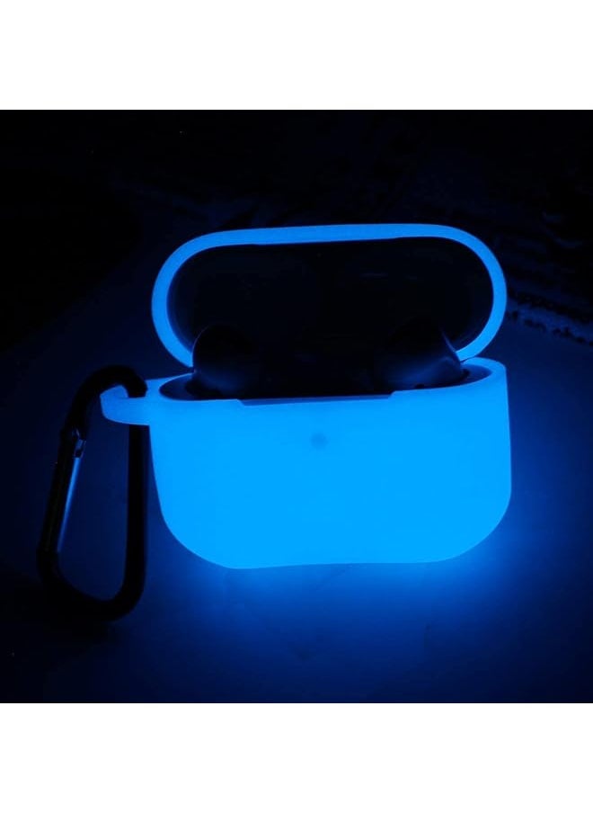 erorex - For Airpods Pro Case Luminous Silicone Protective Skin Wireless Charging Case Cover For Airpod Pro 3Rd Generation Full Protection Case Glow In The Dark For Airpods 3 Case Blue - Image 1
