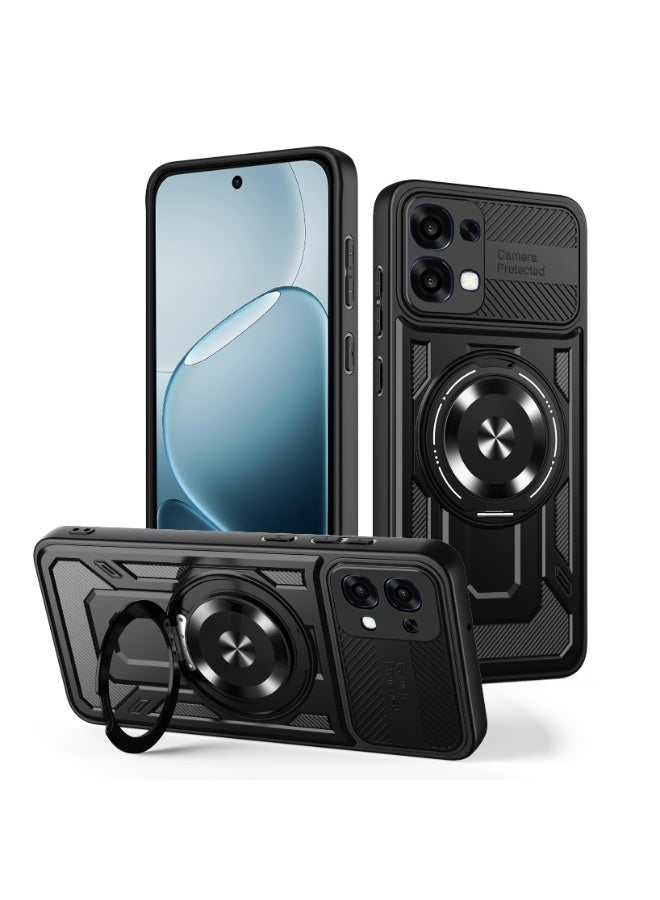 Case Cover Shock Resistant Protect Camera TPU + PC Compatible with Oppo A6 Pro (Black) - Image 1