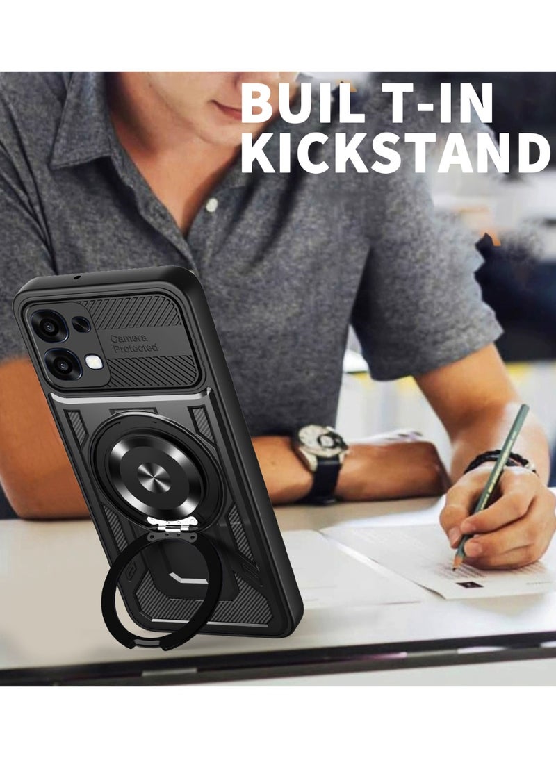 Case Cover Shock Resistant Protect Camera TPU + PC Compatible with Oppo A6 Pro (Black) - Image 2