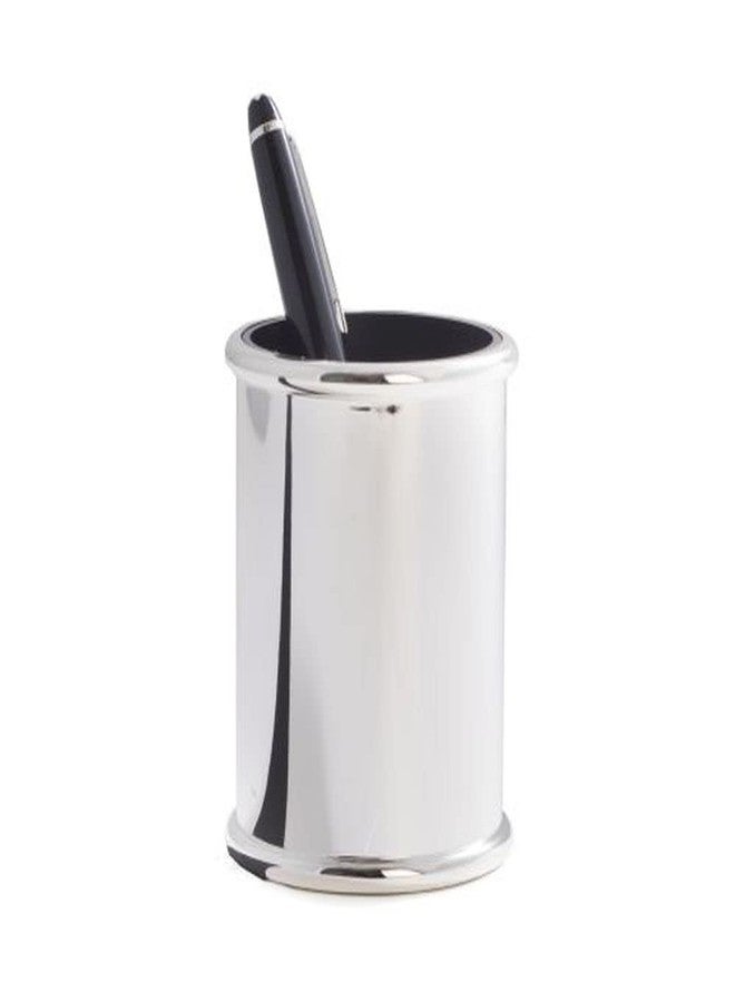 Bey-Berk D595 Silver Plated Pen Cup with Black ABS Plastic Lining