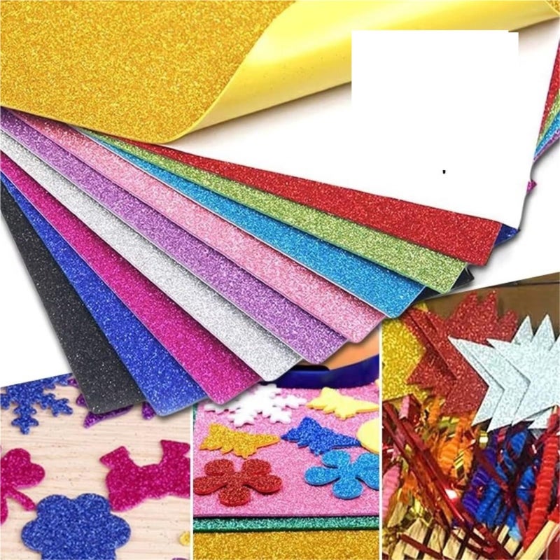 ورق مقوى لامع وردي 20 ورقة رغوة إيفا ذاتية اللصق لتزيين الحرف اليدوية - Image 3