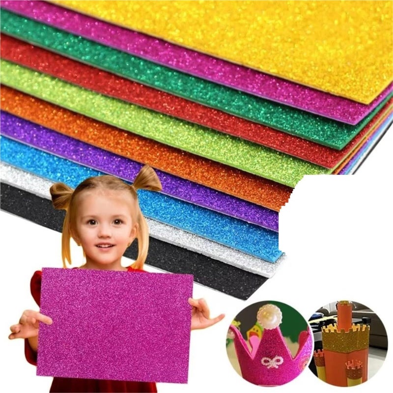 ورق مقوى لامع وردي 20 ورقة رغوة إيفا ذاتية اللصق لتزيين الحرف اليدوية - Image 5