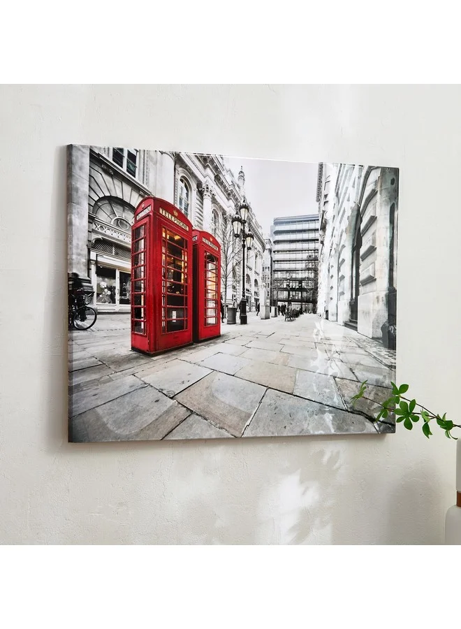 هوم بوكس لوحة فنية جدارية مطلية يدوياً بلمعان "Nairobi Calling Booth" 70 × 1.8 × 50 سم