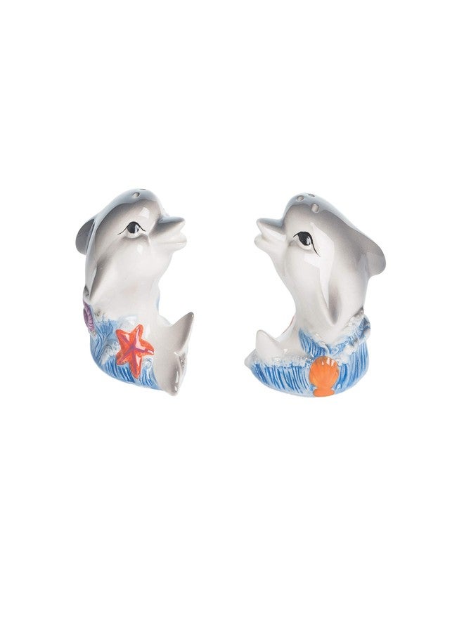 Beachcombers Dolphin Salt and Peppet Set Multicolored - Image 1