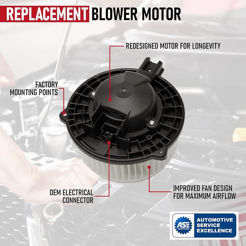 AA Ignition Replacement Front HVAC Blower Motor with Fan - Compatible with Honda and Acura - 2005-2010 Odyssey, 2006-2007 Ridgeline, 2005-2012 RL - Replaces 79310-SHJ-A01, 79310-SJC-A02, 700192, 75735, PM9304 - Image 4