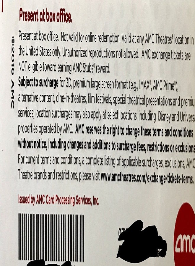 AMC Black Movie Ticket (2 Pack) - Image 2