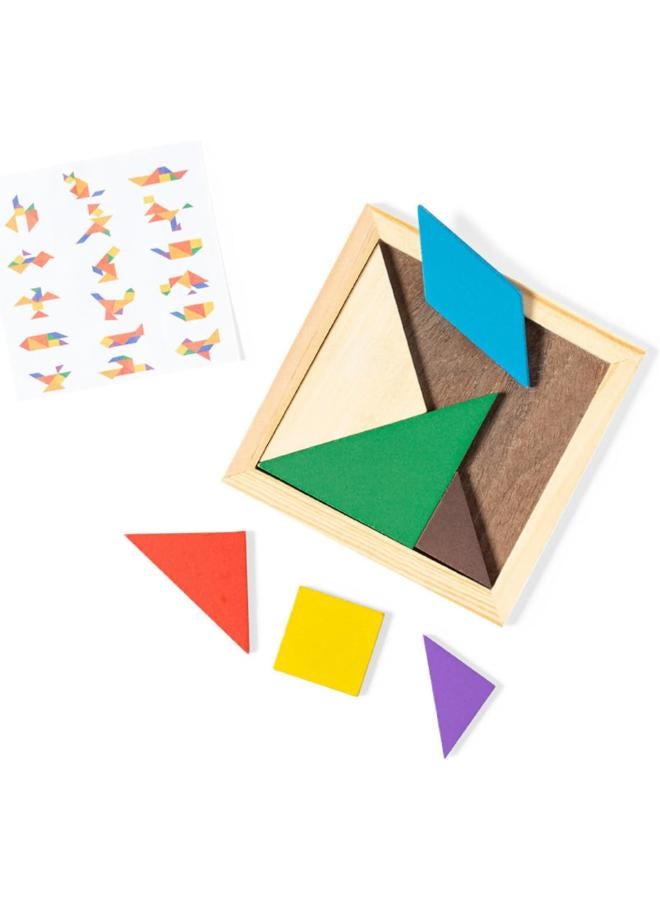 D MANU Birthday Gifts for Children School, Wooden Tangram Puzzle 30 Units with 7 Pieces for Pinata, Communion, Favor Guests. Educational Games for Children's Birthday Bags, Children's Games. 