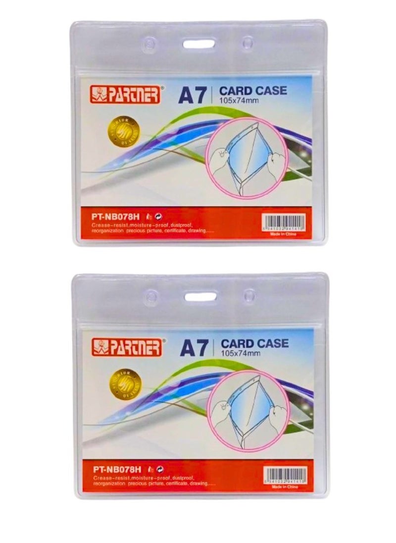 PARTNER ID Card Holders Waterproof Clear Plastic  Perfect for Credit Cards, ID Swipe Cards, Key Cards, and Driver's License  PVC Material  - Image 2