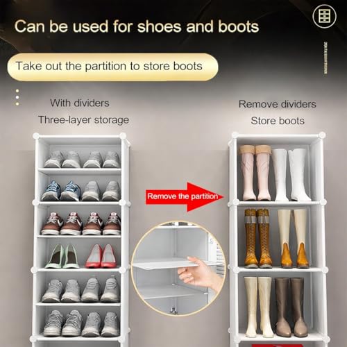 Owme 17 Tier Shoe Rack with Shelf, Folding Shoe Rack for Bedroom, Living Room,Entryway,Footwear Stand for Home, Organizer, ShoeRack Plastic | Hallway Shoes Rack | Shoe Organizer - White - Image 5
