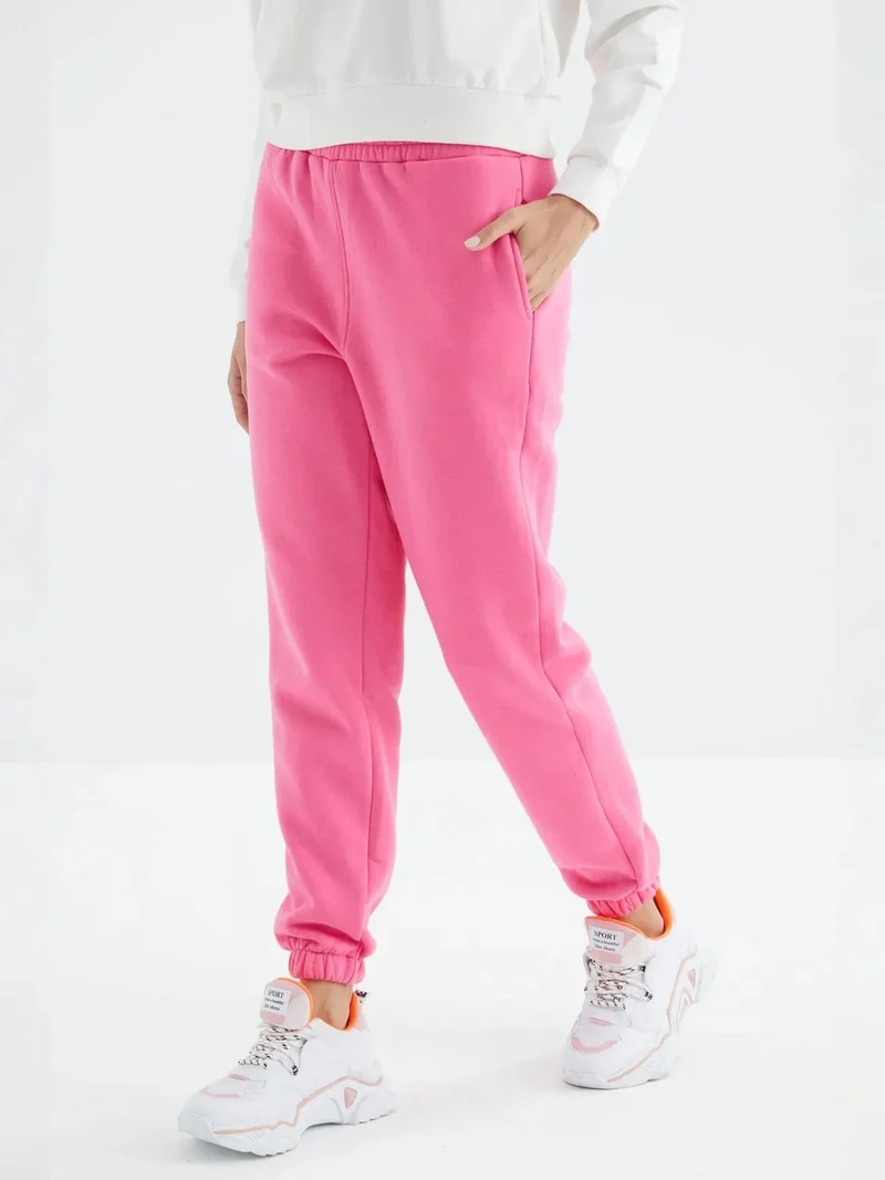 تومي لايف TOMMY Women's High-Waist Fleece Jogger Sweatpants