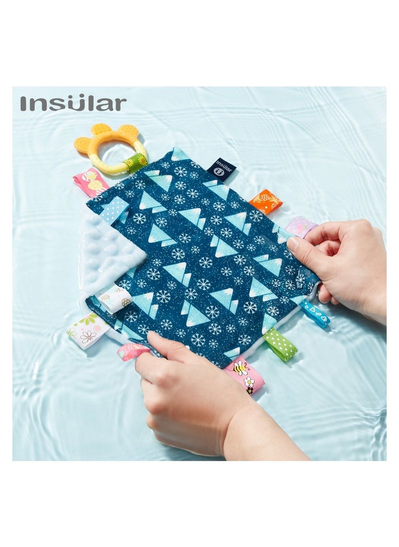 insular Baby Appease Towel Soothing Security Blanket With Colorful Tags  - Image 1