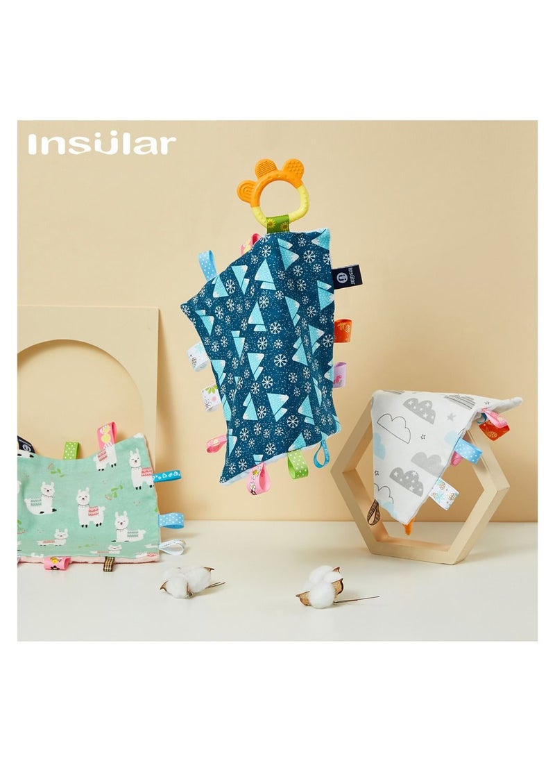 insular Baby Appease Towel Soothing Security Blanket With Colorful Tags  - Image 2