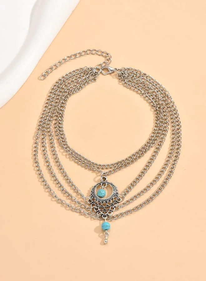 Take Two Layered Anklet with Pendant