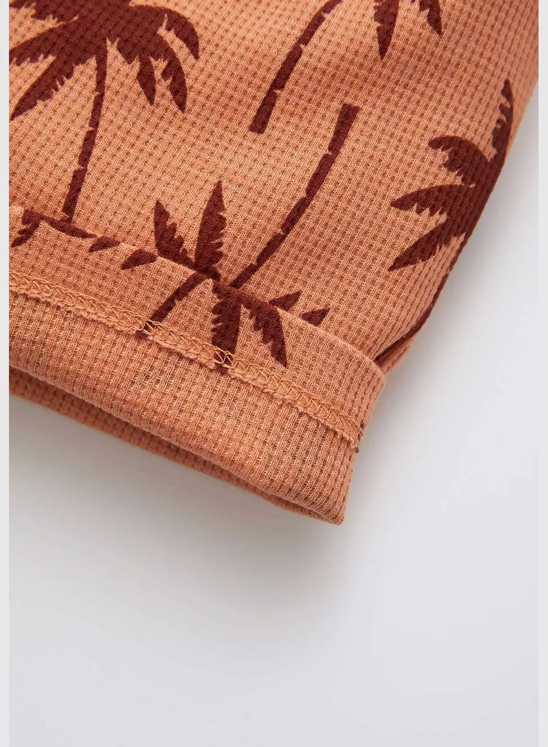 ديفاكتو Regular Fit Palm Print Swimming Shorts