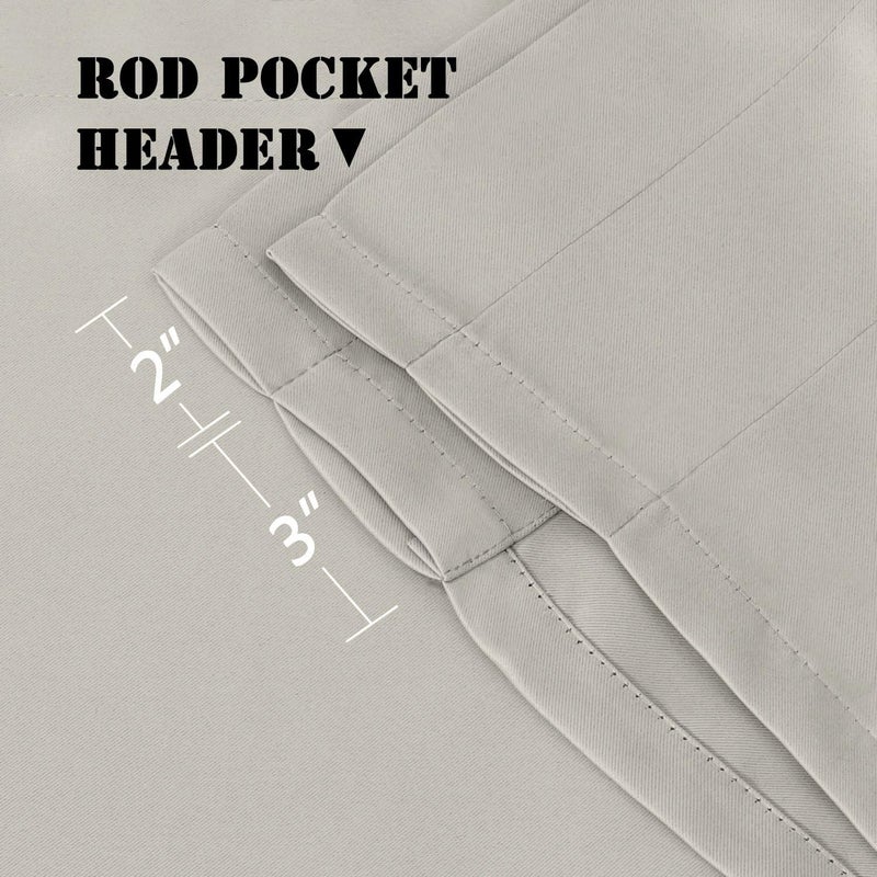 اتش. فيرسيلتيكس H.Versailtex 2 لوحات الستائر الستار لنوافذ المطبخ/غرفة المعيشة/حماية حماية خصوصية قضيب جيب الديكور نزيف الستائر 52 "W × 18" L العاج/كريم - Image 3