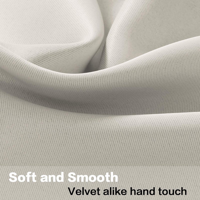 اتش. فيرسيلتيكس H.Versailtex 2 لوحات الستائر الستار لنوافذ المطبخ/غرفة المعيشة/حماية حماية خصوصية قضيب جيب الديكور نزيف الستائر 52 "W × 18" L العاج/كريم - Image 4