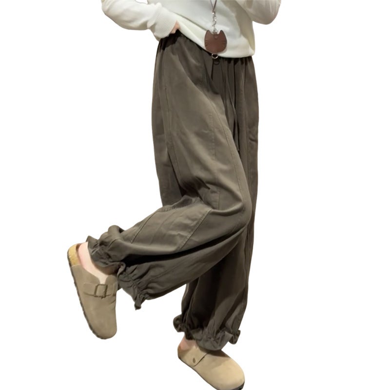Coffee High-Waist Wide-Leg Cropped Pants for Women - Image 4