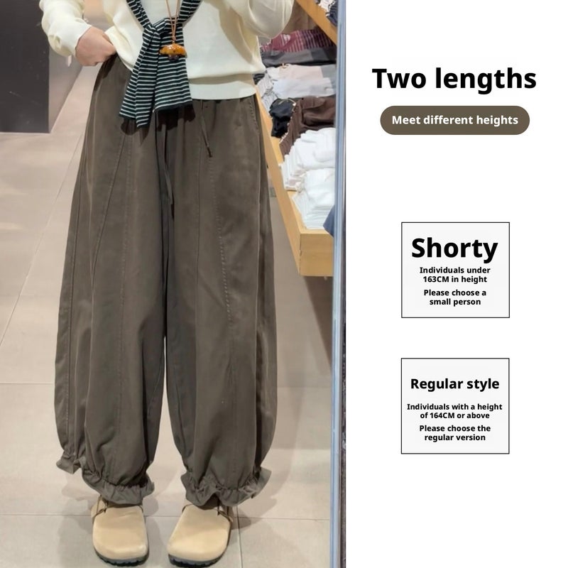 Coffee High-Waist Wide-Leg Cropped Pants for Women - Image 3