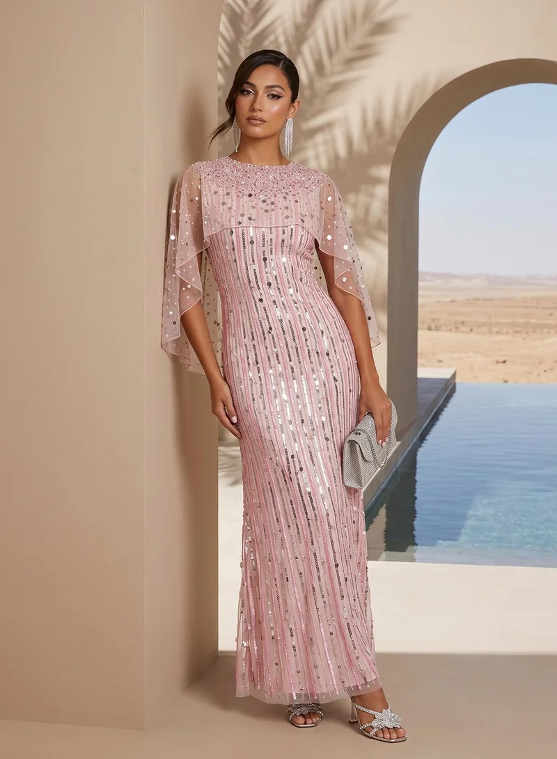 نمشي x فستان سهرة مزين بالخرز